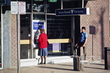 Photograph, Fred Mitchell, State Bank of Victoria, corner of Pryor Street and Main Road, Eltham, 1992, 1992