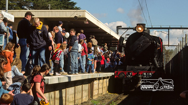Photograph, Fred Mitchell, Steam Locomotive J-515 arriving at Hurstbridge Railway Station, 2004