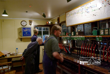 Photograph, The Signal Box during a special night run event, Diamond Valley Railway, 11 March 2007, 12/03/2006