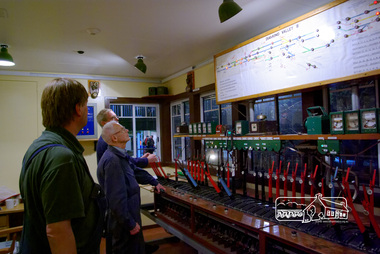 Photograph, The Signal Box during a special night run event, Diamond Valley Railway, 11 March 2007, 12/03/2006