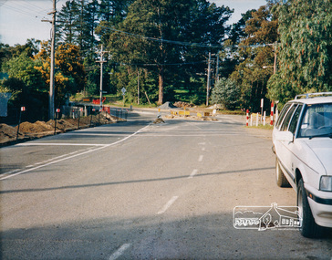Photograph, Roundabout construction, Main Road, Panton Hill, c. Oct 1987, 1987
