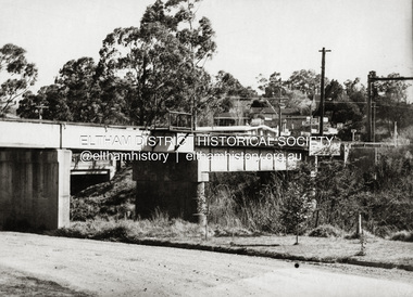 Photograph - Black and White Print, Railway Bridge across Plenty River near Railway Road, Briar Hill, Vic, c. August 1977