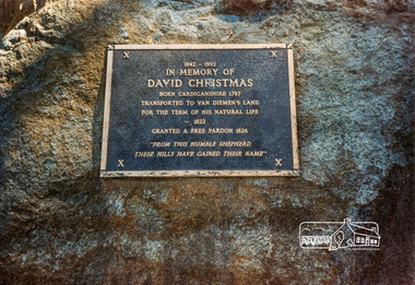 Photograph, David Christmas Memorial Plaque, Christmas Hills