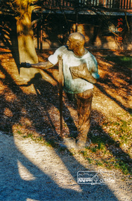 Photograph, Alan Marshall sculpture outside Eltham Library, c.1995, 1995c