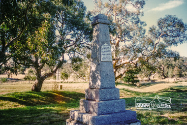 Photograph, Hume and Hovell Monument, Broadford, Autumn Excursion, Hume and Hovell's 1824 expedition, 26 May 1996, 26/05/1996