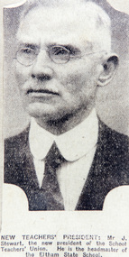 Newsclipping, Mr John Stewart, headmaster of the Eltham State School, January 1926, 30/01/1926