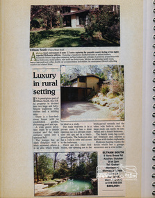 Newsclipping, Luxury in a rural setting, 9 Yarra Braes Road, Eltham South