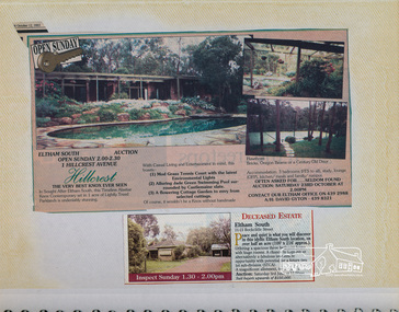 Newsclipping, Hillcrest, 1 Hillcrest Avenue and 11-13 Rockcliffe Street, Eltham South, October 1993, 1993