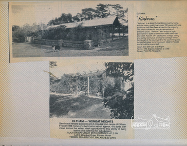 Newsclipping, Kinbrae and Lot 6, Wombat Drive, Eltham, 1991, 1991