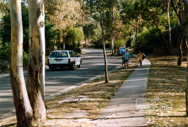 Photograph, Looking southwest along Dunstan Drive, Hurstbridge, c.1992, 1992c