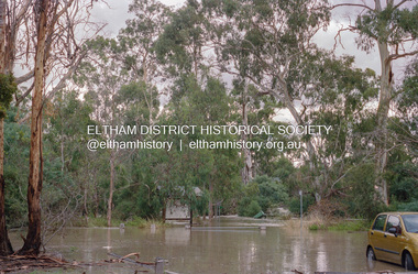 Photograph, Diamond Creek floodwaters in Wingrove Park, Eltham, Jan-Feb 2005, 2005