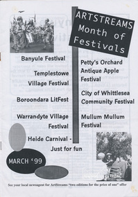 Journal, Peter Doughtery, ArtStreams: News in arts and cultural heritage; Vol. 4, No. 2, Mar-Apr 1999 Month of Festivals Supplement, 1999