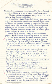 Document, Eltham War Memorial Trust; Notes for History by Stanley S. Addison, c.1970