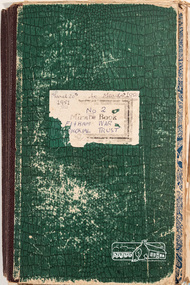 Minute Book, Eltham War Memorial Trust Minutes, Book No. 2, 20 March 1951 to 4 June 1957