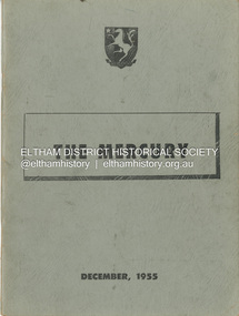 Magazine, Eltham High School, The Mercury, December 1955