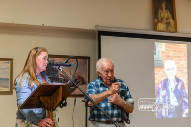 Photograph, Peter Pidgeon, Brian Wald, Committee member of the Eltham Senior Citizens and member of the RSL; Eltham Community Town Hall Meeting, Eltham Senior Citizen's Centre, 13 October 2018, 13 Oct 2018