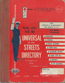 Book, Universal Business Directories (Aust.) Pty. Ltd, Universal De Luxe Streets Directory of Melbourne & Suburbs; Sixth Edition, 1960, 1960