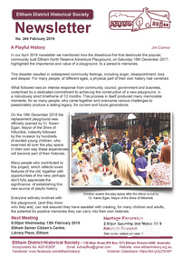 Newsletter, Eltham District Historical Society, Newsletter, No. 244 February 2019
