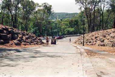 Photograph, Looking east along Nerreman Gateway towards intersection with Ryans Road, Eltham, c.1992, 1992c