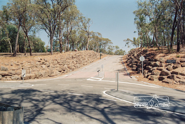Photograph, Looking west up Nerreman Gateway from intersection with Ryans Road, Eltham, c.1992, 1992c