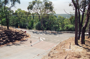 Photograph, Looking east along Nerreman Gateway towards intersection with Ryans Road, Eltham, c.1992, 1992c