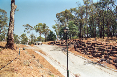 Photograph, Looking west up Nerreman Gateway from intersection with Ryans Road, Eltham, c.1992, 1992c