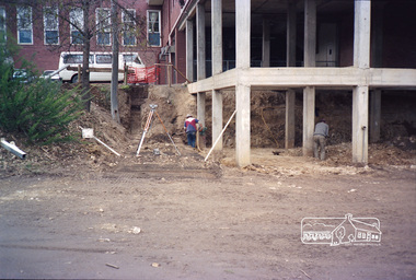 Photograph, Construction works to fit out lower area of Eltham Shire Offices, 895 Main Road, c.1986, 1986c
