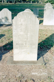 Photograph, Francis William Wingrove (1863-1892), Henry Vivian Wingrove (1829-1855) and Bessie Wingrove (1870-1955) grave, St Katherine's Cemetery, St Helena, c.1989, 1989c