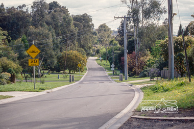 Photograph, Looking northwest along Napier Crescent, Montmorency; standing in the driveway of number 21, 15 October 1990, 1990