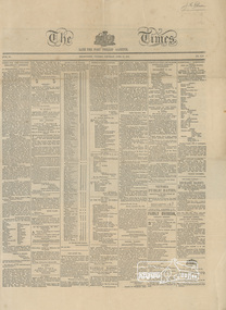 Facsimile Newspaper, The Times, Late The Port Phillip Gazette, 12 April 1851, p1