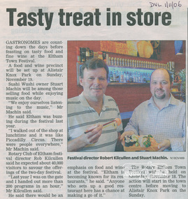 Newspaper article, Tasty treat in store, 2006