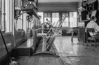 Photograph, George Coop, Box Hill Signal Box, c.Feb. 1964