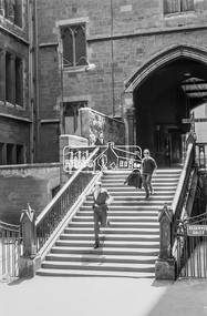 Photograph, George Coop, A day in Melbourne, schoolboys exiting Chapter House, Chapter House Lane, November 1962, 1962