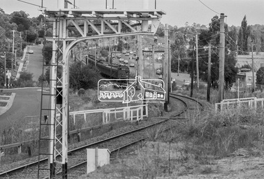 Photograph, George Coop, Princes Bridge bound Tait (Red Rattler) train approaching Greensborough Station, March 1980, 1980