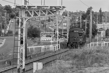 Photograph, George Coop, Princes Bridge bound Tait (Red Rattler) train approaching Greensborough Station, March 1980, 1980