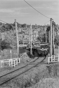 Photograph, George Coop, Hurstbridge bound Harris (Blue) train having just departed Greensborough Station, March 1980, 1980