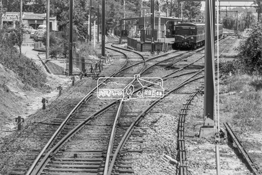 Photograph, George Coop, A Harris (Blue) train at Eltham Railway Station, 6 December 1980, 1980