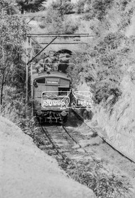 Photograph, George Coop, A Tait (Red Rattler) train exits the Heidelberg Tunnel bound for Hurstbridge, c.1980, 1980