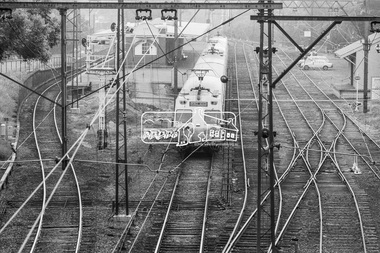 Photograph, George Coop, A Hitachi train bound for Princes Bridge at Heidelberg Railway Station, c.1980, 1980