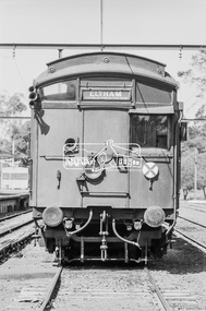 Photograph, George Coop, A Tait (Red Rattler) train in a siding at Eltham Railway Station, 7-8 February 1981, 1981