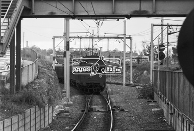 Photograph, George Coop, A Tait (Red Rattler) train departs Greensborough Railway Station bound for Princes Bridge, c. October 1982, 1982