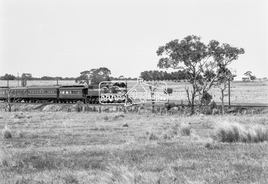 Photograph, George Coop, The Train of Knowledge, hauled by an X-class diesel locomotive, X48, near Ballan, c.October 1982, 1982