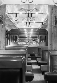 Photograph, George Coop, Interior of a Red Rattler Tait train passenger carriage, 22 August 1983, 1983