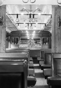 Photograph, George Coop, Interior of a Red Rattler Tait train passenger carriage, 22 August 1983, 1983