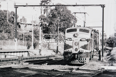 Photograph, George Coop, Victorian Railways electric locomotive L1159 at Eltham Railway Station, 23 August 1983, 1983