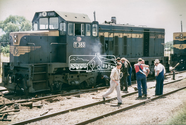 Photograph, Wheat train derailment near the yards of Dunolly Railway Station, Dunolly, Victoria, c.1975, 1975