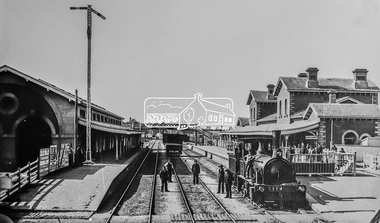 Photograph, George Coop, Copy of orginal photo: Victorian Railways locomotive 111 at Echuca Railway Station, Vic, 1962