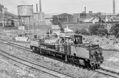 Photograph, George Coop, Garratt locomotive No. 2, Fyansford Cement Works Railway, c.Feb. 1964