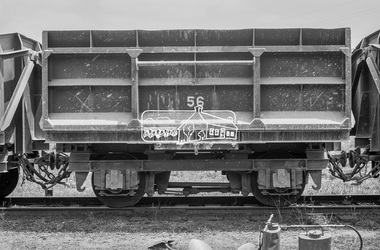Photograph, George Coop, Limestone wagon 56, Fyansford Cement Works Railway, c.Feb. 1964