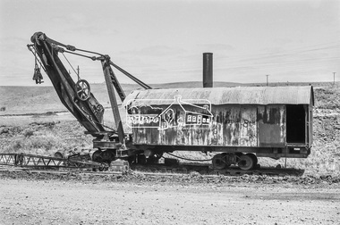Photograph, George Coop, Bucyrus steam shovel number 2, built in 1903, Fyansford Cement Works Railway, c.Feb. 1964